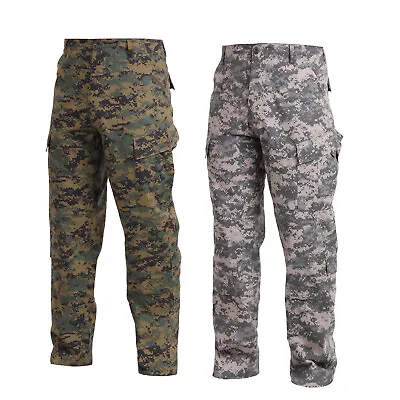 Mens Digital Camo US Army ACU Style Pants Military Cargo Pocket Combat Uniform • $47.99