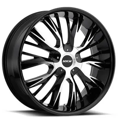 (4) 22  MKW Wheels M122 Gloss Black Machined Face Rims (B42) • $1324