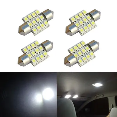 4 X White LED Interior Map Dome Trunk Lights 31mm DE3175 DE3022 Festoon Bulbs  • $8.98