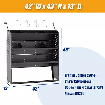 42 W Van Shelving Storage For Transit ConnectChevy City ExpressPromaster City • $280.89