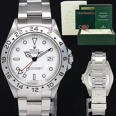 2001 MINT Rolex Explorer II White 16570 40mm Polar GMT SEL Holes Watch Box • $7492.13