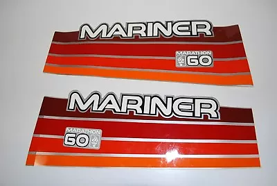 Mariner Outboard Hood Decals 60hp Marathon OEM 37-8263147 • $22.99