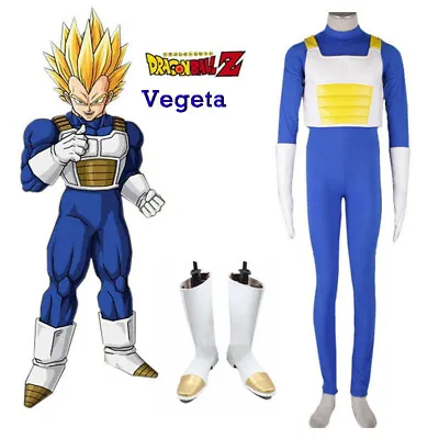 Anime Dragonball Z Vegeta Super Saiyan Men Fighting Uniform Suit Boots Cosplay  • $126.64