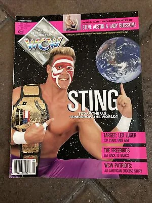 January 1992 WCW World Championship Wrestling Magazine STING Steve Austin POSTER • $14.99