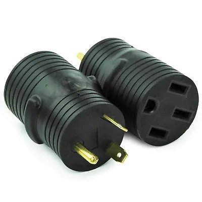 $10.99 • Buy RV Electrical Adapter Plug 30AMP Male To 50AMP Female Motorhome Camper Round 