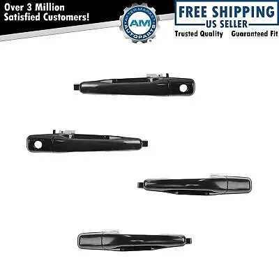 Door Handles Outside Smooth Black Front & Rear Kit Set Of 4 For Lancer Evolution • $54.31