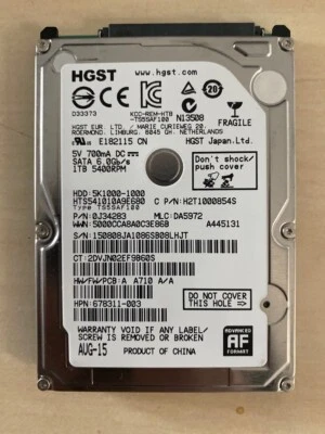 £25.99 • Buy HGST HTS541010A9E680 5K1000 1TB SATA 6Gbps HDD 1000GB 2.5  Hard Drive