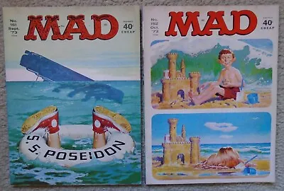 MAD Magazine Lot Of 2 #s 161 & 162 September & October 1973 Poseidon Adventure • $11.99