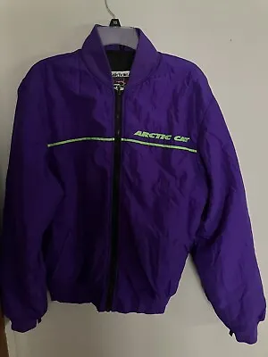 Arctic Cat Jacket Purple Snowmobile Vintage '90s Winter Made In USA Size Large L • $50