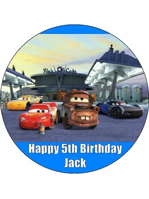 £9.43 • Buy Lightning Mcqueen Cake Toppers 19cm Edible Icing Birthday Decoration #2