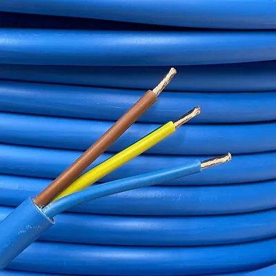 2.5mm BLUE Arctic 240v 3 Core Flex Cable Outdoor Wire 3183 AG Sold Per Metre • £5.99