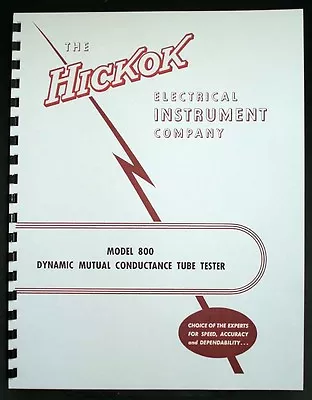 Hickok 800 Mutual Conductance Tube Tester Manual • $12.99
