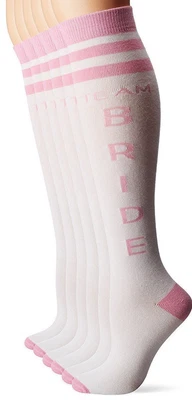£28.49 • Buy 6 Pairs Team Bride Wedding Bachelorette Bridesmaids Novelty Knee High Socks