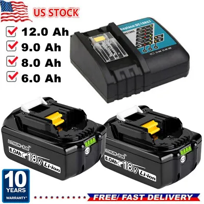 For Makita 18V 6.0Ah LXT Lithium Ion Battery Or Charger BL1860 BL1830 BL1850 LOT • $39.98