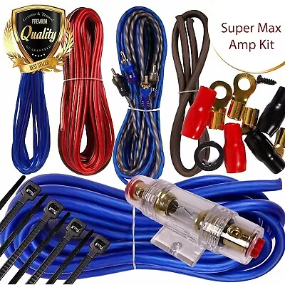 Complete 8 Gauge Car Amplifier Installation Wiring Kit Amp Blue 1000W TO 2500W • $19.99