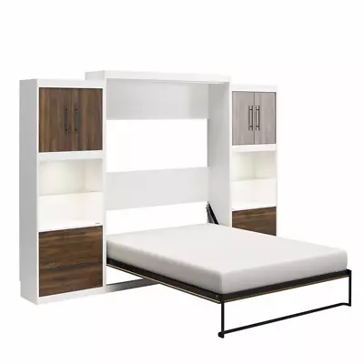 Borjana Murphy Bed With Side Storage Cabinets Bedroom Hide A Bed • $2323.59