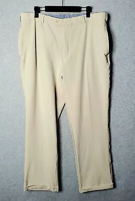 Peter Millar Golf Pants Wicking Men's Flat Front Beige Tag 38 X 34 Actual 38X30 • $13.98