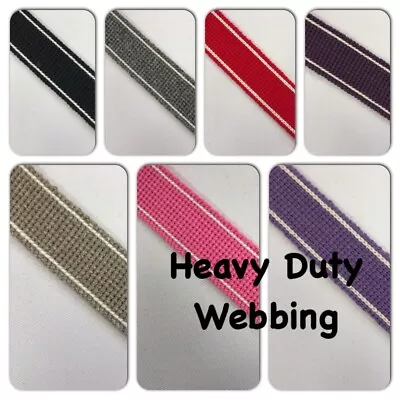 HEAVY DUTY WEBBING / STRAPPING - Handles Bag Making Crafts - Lots Of Colours • £1.50