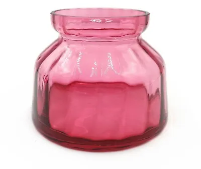 Cranberry Glass Vase Possibly By Dartington Glass Pink Glass • £10