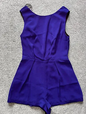 Topshop Petite Size 8 Blue Black Lace Playsuit • £4