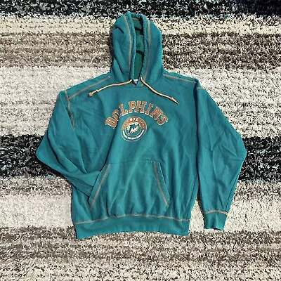 Vintage Miami Dolphins Hoodie Men M Blue Sweatshirt Sweater NFL 90s Y2K Lee * • $30