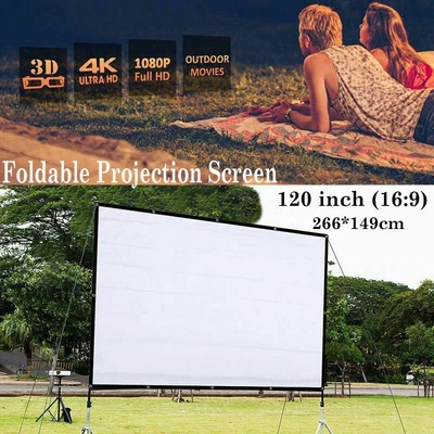 $24.69 • Buy 120  Projector Screen Foldable Home Theater In/Outdoor Movie Projection 16:9 4:3