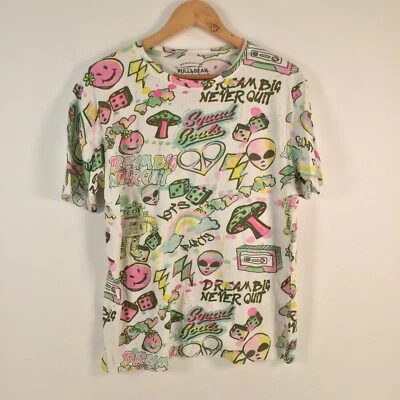 $15.96 • Buy Pull And Bear Womens T Shirt Size 14 Multicolour Geometric Short Sleeve 009718