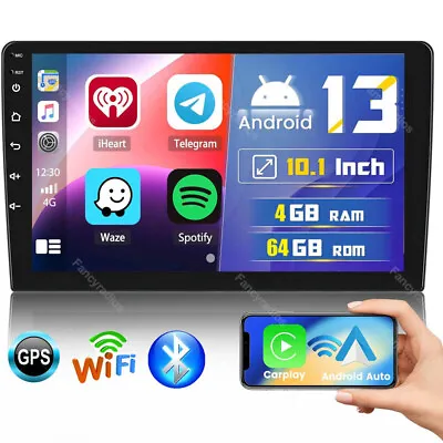 4+64GB 10.1  2DIN Android 13 Car Stereo Carplay GPS Navi WiFi Touch Screen Radio • $89.99