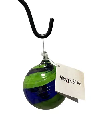 GLASS EYE Studio Ball Ornament Blue Green Earth Seattle Seahawks Mt St Helens • $39.99