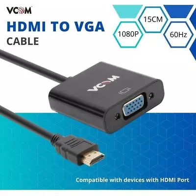 VCOM HDMI Male To VGA Female Adapter Cable 1080p Converter Built-in Chipset • $5.99