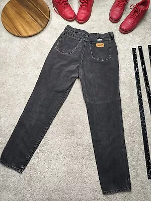 Vintage Wrangler Jeans 32x34 USA MADE Black Pant Western Cowboy Cotton Denim Tag • $40