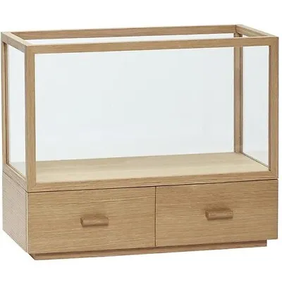 Display Unit Made Of Oak Wood With Drawers H:47 Cm By Hubsch • $170.64