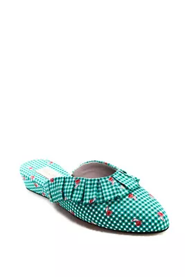 Olivia Morris At Home Womens Blossom Frill House Slippers - 70s Gingham Floral S • $89.29