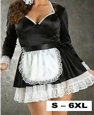 Elegant French Maid Costume Size M L XL 2XL 3XL Fast U.S. Shipping Plus Size • $24.99