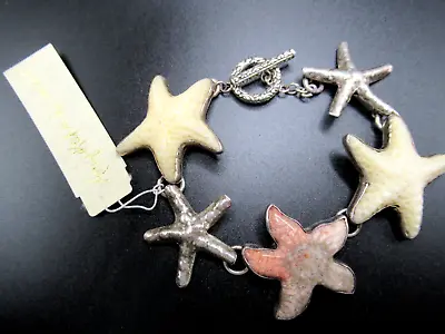 AMY KAHN RUSSELL NWT! Sterling Silver Fossilized Coral Starfish Bracelet • $511.02