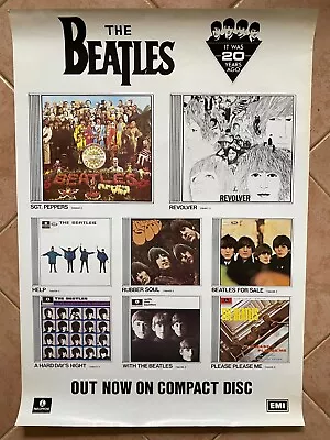 The Beatles - In Store Vintage 1987 Cd Release Poster: Peppers Revolver 20 Years • $39.26