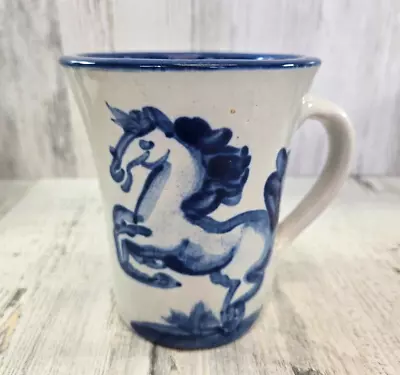 MA Hadley Vintage Horse Coffee Mug The End Blue And White (C) • $44.96