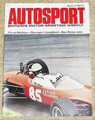 Autosport 15/3/68 - SAN REMO RALLY - 1967 LAP RECORD SURVEY - NEW McLAREN M7A • $6.30