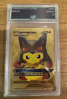 Pokemon Gold Custom Pikachu Graded Card • $0.99
