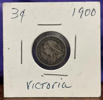 $20 • Buy 1900 VINTAGE QUEEN VICTORIA 3p COIN