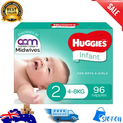 $49.77 • Buy Huggies Infant Nappies Size 2 (4-8kg) 96 Count