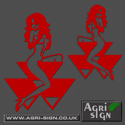 Massey Ferguson Tractor Decal Funny Girl On Logo Sticker X 2 • $9.34