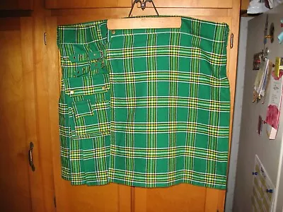 Irish Heritage Green  Tartan Kiltsaint Patricks Day Waist: 50  • $50