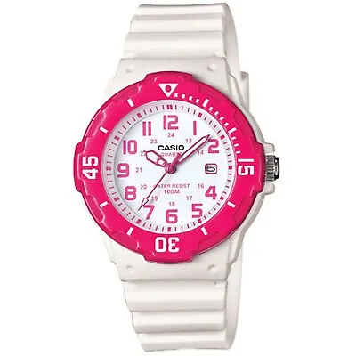 Casio White Pink Women's Or Girls 100m Analog Sports Watch LRW-200H-4B • $59.95