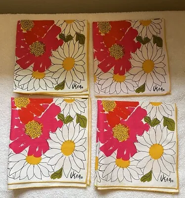 Four Vibrant Floral Vera Neuman Napkins Pristine 16  X 15  • $24