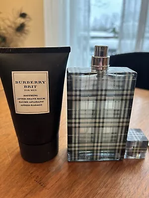 Burberry Brit For Men 3.3 Oz / 100ml EDT -Almost Full-Vintage & After Shave Balm • $40