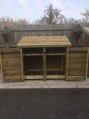Gidleigh 5ft Wide Outdoor Wooden Log Store - Available With Doors And Shelf • £278.97