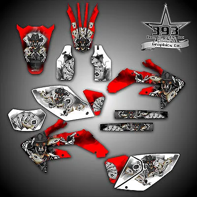 Honda 2004 - 2017 Crf250x Crf450x Graphics Wrap Decals Sticker Kit Outlaw Skull • $164.99