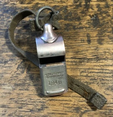 £39.99 • Buy Original Vintage  WW2 1940 J Hudson & Co Escargot Whistle C/w Webbing Strap