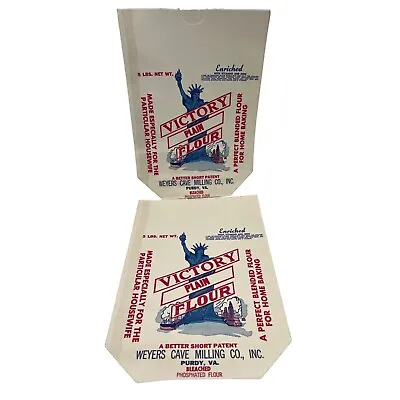 Pair Victory Plain Flour 5lb Bags Weyers Cave Milling Purdy VA Statue Of Liberty • $15